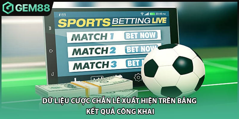 Dữ liệu cược chẵn lẻ xuất hiện trên bảng kết quả công khai